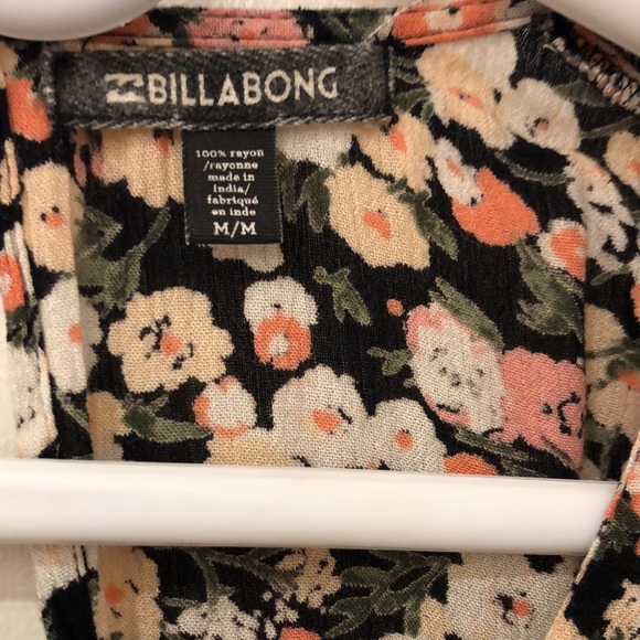 Billabong Black Floral Kimono Dress - Picture 2 of 7